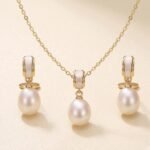 Freshwater Pearl Jewelry Set | Pearl Bridal Jewelry Set | Pearl Necklace Earrings Set, | Bridal Wedding Jewelry | Elegant Pearl Wedding Set - Image 7