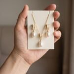 Freshwater Pearl Jewelry Set | Pearl Necklace & Earrings Set | Bridal Wedding Jewelry | Gold Pearl Gift for Her | Bridesmaid Jewelry - Image 2