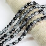 265PCS Black Crackle Crystal Glass Beads 6mm Round Spacer Beads Jewelry Making DIY Crafts