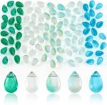 100PCS Czech Glass Teardrop Beads Blue Green Crystal Water Drop Jewelry Making Supplies - Image 2