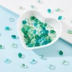 100PCS Czech Glass Teardrop Beads Blue Green Crystal Water Drop Jewelry Making Supplies