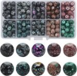 200PCS 8MM Starry Sky Glass Beads Bohemian Polka Dot Round Beads for Jewelry Making Crafts - Image 2