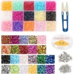 10322PCS Glass Seed Beads & Sequins Craft Kit: 4MM Beads, 6MM Spangles for Jewelry Making