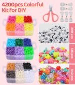 4200PCS Pony Beads Kit 27 Colors Solid Glitter Friendship Bracelet Jewelry Making Craft Supplies - Image 5