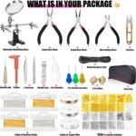 Jewelry Making Supplies Kit with Tools, Chains, Findings, Magnifier, Carry Bag - Image 2