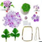 DIY Beaded Lavender Flower Kit: Mini Potted Plant Craft Set, Desktop Vase Ornament - Image 2