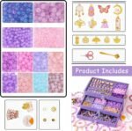 12 Color Glass Beads Kit with Purple Storage Case for Bracelet Making - Image 2
