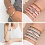 2350PCS Pink Clay Beads Bracelet Making Kit 6 Color Heishi Polymer Jewelry Supplies - Image 5