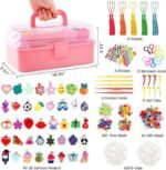 17500PCS Rubber Loom Bands Kit 28 Colors Bracelet Making Refill Set with Charms Beads - Image 2