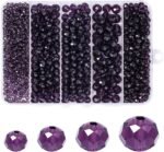 850PCS Purple Crystal Glass Rondelle Beads 4mm 6mm 8mm 10mm Jewelry Making Kit