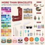 Adjustable Beading Loom Kit: Bracelet Jewelry Making Starter Set with Beads, Tools - Image 2