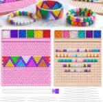 2 Pack Pony Bead Tray Set with Needles for Kandi Bracelets, Jewelry Making Organizer