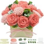 DIY Felt Flower Bouquet Craft Kit: Pink Roses, Carnations, Beginner Floral Decor