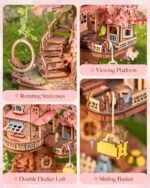 DIY Sakura Tree House Miniature Kit: 3D Wooden Puzzle Model Craft Home Décor - Image 2