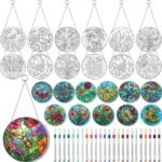 8PCS Flower Diamond Art Kit DIY Diamond Painting Tabletop Home Decor Craft for Adults - Image 2