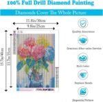 Floral Diamond Painting Kit 12x16 Inch Full Drill Crystal Art (DIY Craft) - Image 6