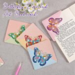 Butterfly Diamond Painting Corner Bookmarks, DIY Leather Diamond Art Craft (4PCS) - Image 5