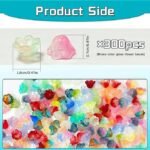 300PCS Colorful Glass Flower Beads Trumpet Bell Crystal Beads Jewelry Making DIY Kit - Image 3