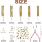 14K Gold Jewelry Chain Kit 5 Rolls Necklace Bracelet Making Supplies with Findings - Image 2