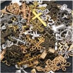 100PCS Cross Charms for Jewelry Making Assorted Metal Charms DIY Bracelet Necklace Keychain Kit