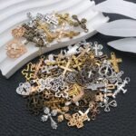 100PCS Cross Charms for Jewelry Making Assorted Metal Charms DIY Bracelet Necklace Keychain Kit - Image 2