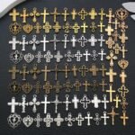 100PCS Cross Charms for Jewelry Making Assorted Metal Charms DIY Bracelet Necklace Keychain Kit - Image 5