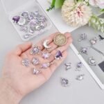 32PCS Gothic Heart Charms Crystal Glass Pendant Set Rhinestone Jewelry Making DIY Kit - Image 2