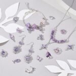 32PCS Gothic Heart Charms Crystal Glass Pendant Set Rhinestone Jewelry Making DIY Kit