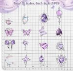 32PCS Gothic Heart Charms Crystal Glass Pendant Set Rhinestone Jewelry Making DIY Kit - Image 5
