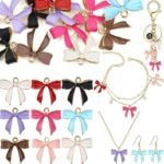 Gold Bow Charms Set for Jewelry Making, DIY Pendants, Bracelets, Necklaces, Keychains