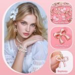 50PCS Pink Bow Charms Enamel Bowknot Pendants for Jewelry Making Bracelet Necklace DIY - Image 3