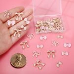 50PCS Pink Bow Charms Enamel Bowknot Pendants for Jewelry Making Bracelet Necklace DIY - Image 5