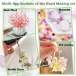 536PCS Acrylic Flower Beads Kit Frosted Flower Leaf Pearl Charms Jewelry Making DIY Set - Image 4