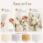100PCS White String Pearl Sticks Artificial Pearls Wedding Bouquet DIY Craft Supplies - Image 3