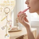 Lip Gloss Keychain Making Kit: DIY Charm Jewelry Supplies with Chains, Tools - Image 5