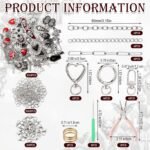 Gothic Lip Gloss Charm Kit: DIY Keychain Making Supplies with Chains, Clips - Image 3