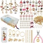 Lip Gloss Keychain Charm Making Kit: DIY Bag Supplies with Pearls, Bows, Bible Charms