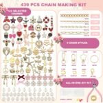 Lip Gloss Keychain Charm Making Kit: DIY Bag Supplies with Pearls, Bows, Bible Charms - Image 2