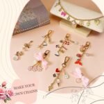 Lip Gloss Keychain Charm Making Kit: DIY Bag Supplies with Pearls, Bows, Bible Charms - Image 4