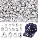 120PCS White Sew On Rhinestones Large Flatback Gems Silver Crystal Charms for Bedazzling Crafts - Image 2