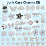 Black Silver Y2K Rhinestone Charms Kit: DIY Bling Phone Case Decor