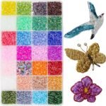 Glass Bugle Beads Kit: 28 Colors, 3MM Tube Seed Beads for Jewelry Making Crafts - Image 2