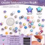 200PCS 8MM Iridescent Glass Star Beads for Jewelry Making, DIY Crafts - Image 2