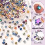 200PCS 8MM Iridescent Glass Star Beads for Jewelry Making, DIY Crafts - Image 3
