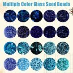 Blue Glass Seed Beads & Sequins Craft Kit: 20 Colors Jewelry Making Supplies - Image 3