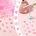 Pink Acrylic Beads Bracelet Making Kit: Flower, Heart, Star Charms DIY Craft Set - Image 5