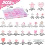 Pink Acrylic Beads Bracelet Making Kit: Flower, Heart, Star Charms DIY Craft Set - Image 6