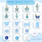 Blue Ocean Beads Bracelet Making Kit Starfish Bow Flower Charms DIY Jewelry Necklace Phone Charms - Image 3