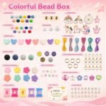 850PCS Beaded Keychain Bracelet Charm Kit: Acrylic Letters, Unicorn Charms, DIY Jewelry Making Set - Image 3