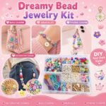 850PCS Beaded Keychain Bracelet Charm Kit: Acrylic Letters, Unicorn Charms, DIY Jewelry Making Set - Image 5